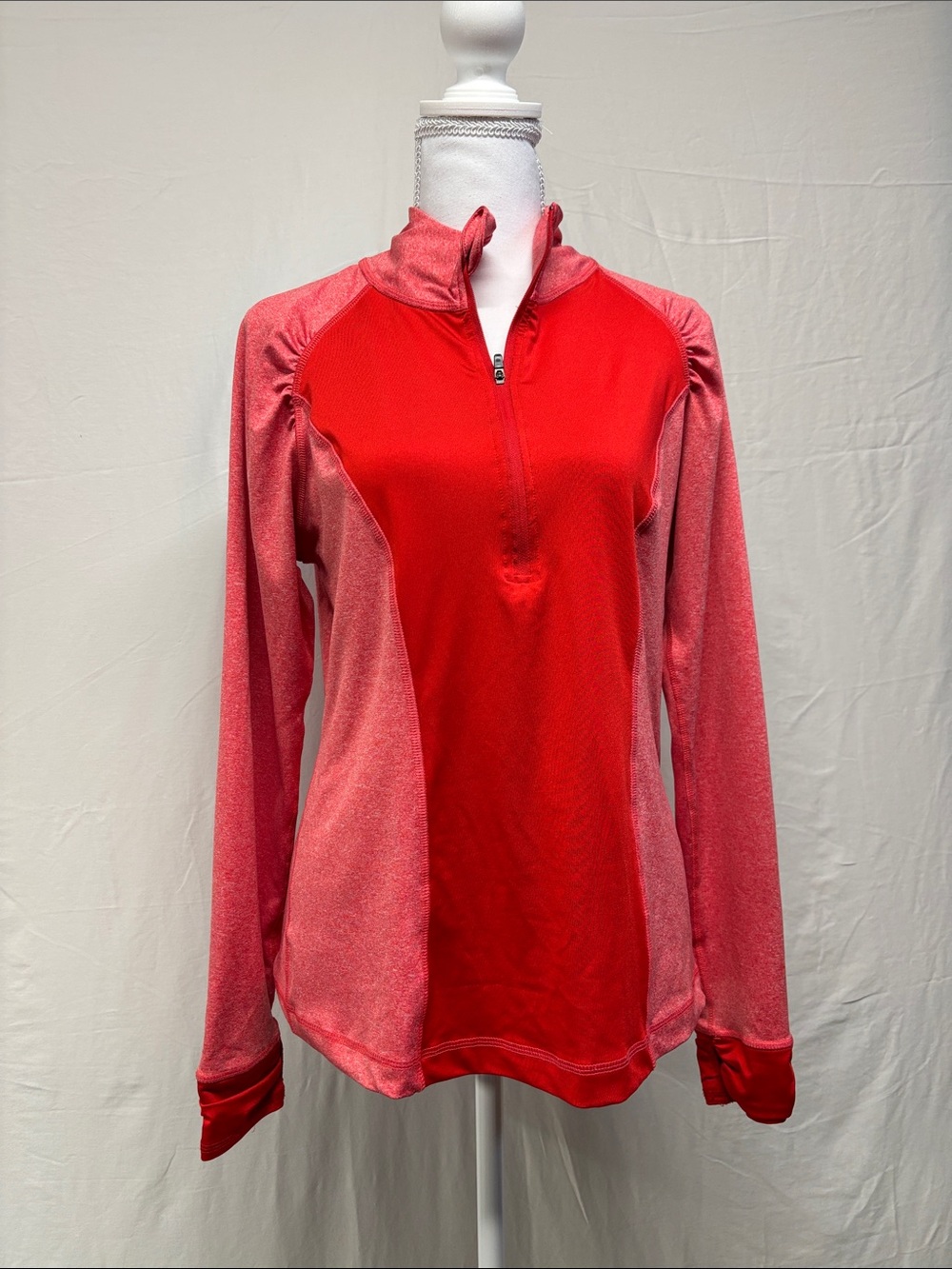 90 Degree By Reflex Red Heathered Half-Zip Performance Pullover